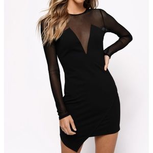 NEW W TAGS black mesh mini dress